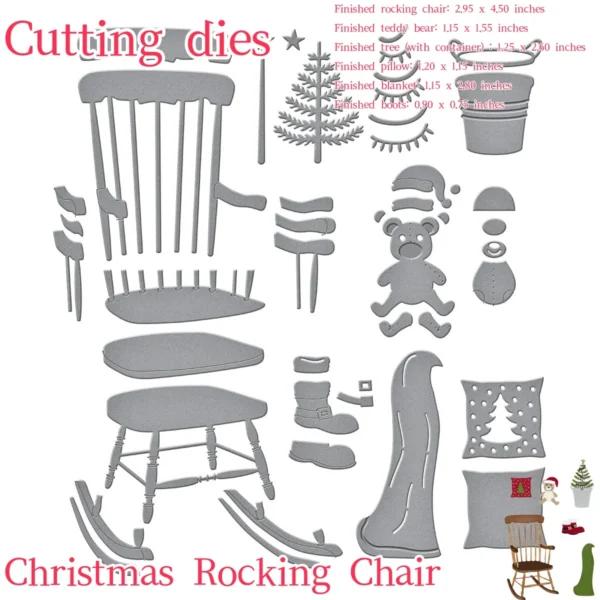 Clauses Country Christmas Banner Tree Bear Metal Cutting Dies Hot Foil Decorating Scrapbook Paper Card Album DIY 2026 Calendar - Image 9