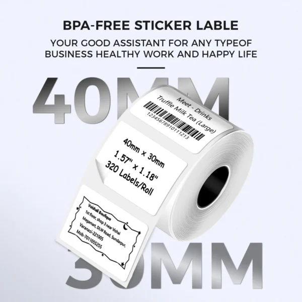 Phomemo M110/M220 40x30mm Thermal Labels - Self-Adhesive Waterproof Gloss Stickers for  Business/Barcode/Packaging/Office Use - Image 15