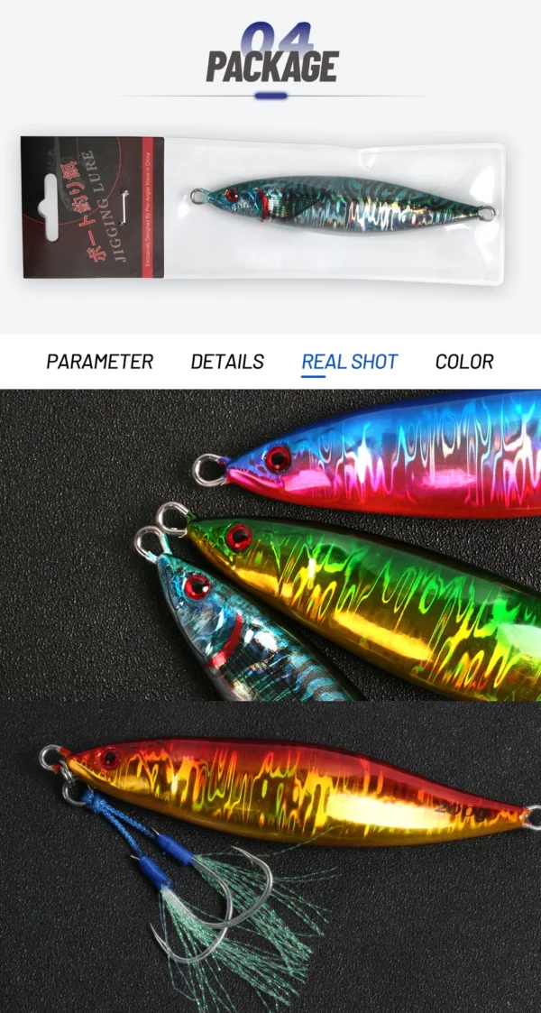 OBSESSION J81 160g 200g 300g 400g 3D Printing Laser S Shape Jigbait Boat Fishing Jigging Lure Metal Sea Fishing Pesca Jig Lures - Image 27