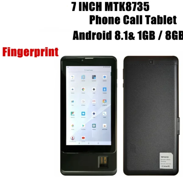 2024 Flash Sales Fingerprint Android 8.1  Phone Call Tablet 7 '' MTK8735 GSM 1GB /8GB IPS Screen Quad Core 4000mAh Dual SIM Slot