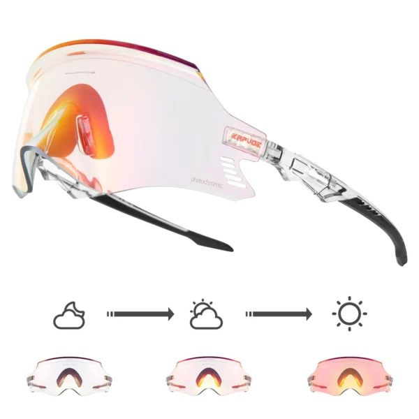 Kapvoe Red Photochromic Cycling Glasses UV400 Men Women Cycling Sunglasses Road Bicycle Goggle MTB Cycling Eyewear - Image 18