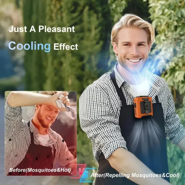 Waist Clip Fan Portable Mini Hanging Neck Fan USB Rechargeable Fan Small Outdoor Camping Sports Waist Fan with Power Bank LED - Image 3