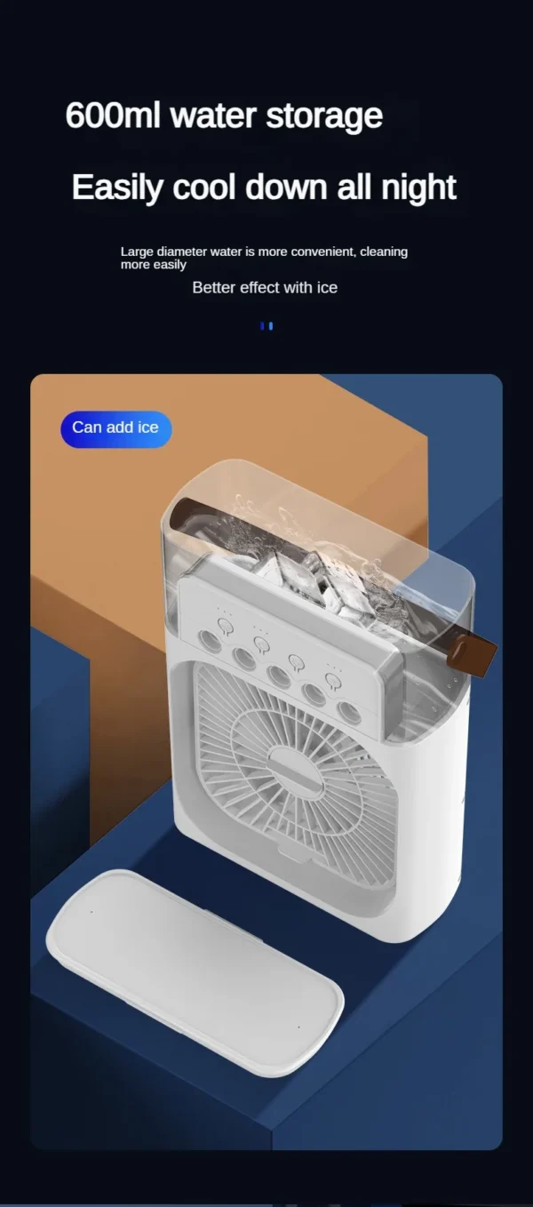 Xiaomi MIJIA 3-in-1 Portable Air Conditioners Fan With LED Night Light Household Mini Air Cooler For Office Home Adjustable Fan - Image 21