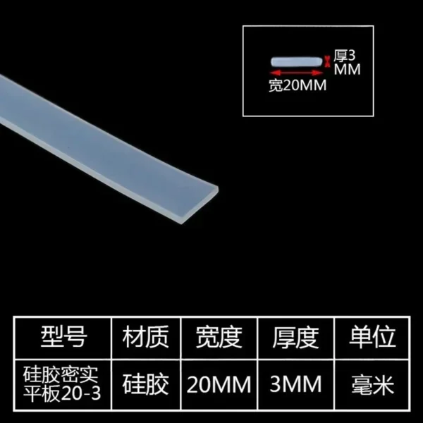 Thickness 1mm-5mm Width 10mm-60mm Solid Silicone Rubber Sealing Strip Square Weatherstrip Anti Oil High Temperature Seal Gasket - Image 33