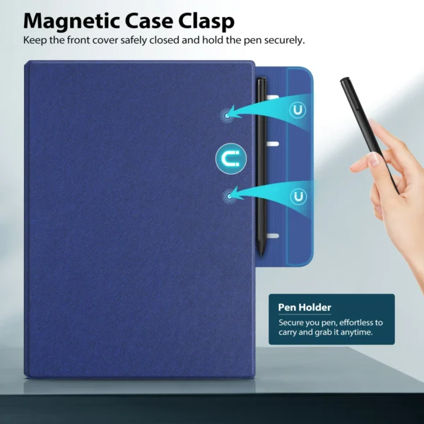 Magnetic Case for Remarkable Paper Pro 11.8 Inch 2024 Lightweight Book Folio Cover with Pen Clasp for Remarkable Paper Pro - Image 5