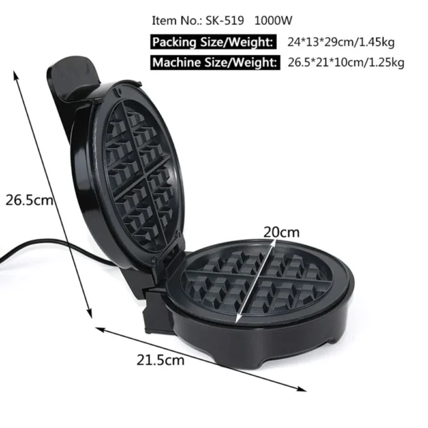 Multi-function Electric Waffle Maker, Physical Anti-stick Design, Anti-scald Handle, Suitable for Breakfast, Dessert, Snacks - Image 12