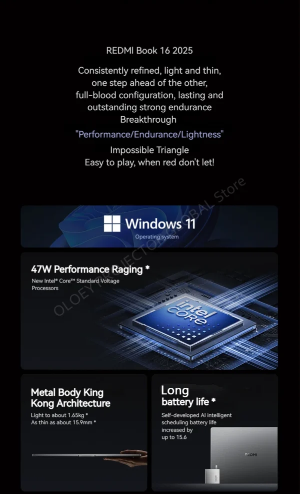 REDMI BOOK 16 2025 intel Core 5 210H Processor 16/32GB RAM 512G/1TB SSD 16inch FHD 60Hz Screen - Image 11
