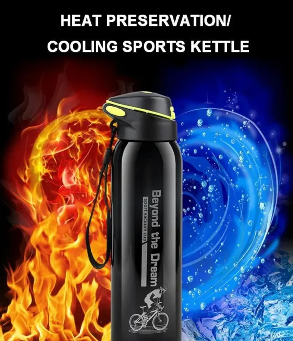 500ML Bicycle Water Bottle Vacuum Stainless Steel Cycling Water Bottle Double Walled Simple Thermo Mug Insulated With Straw - Image 11