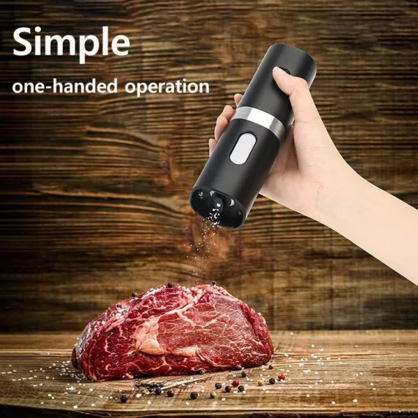 Electric Black Pepper Grinder, Automatic Adjustable Coarseness Salt and Pepper Mill Battery Operated Refillable Stainless Steel - Image 6