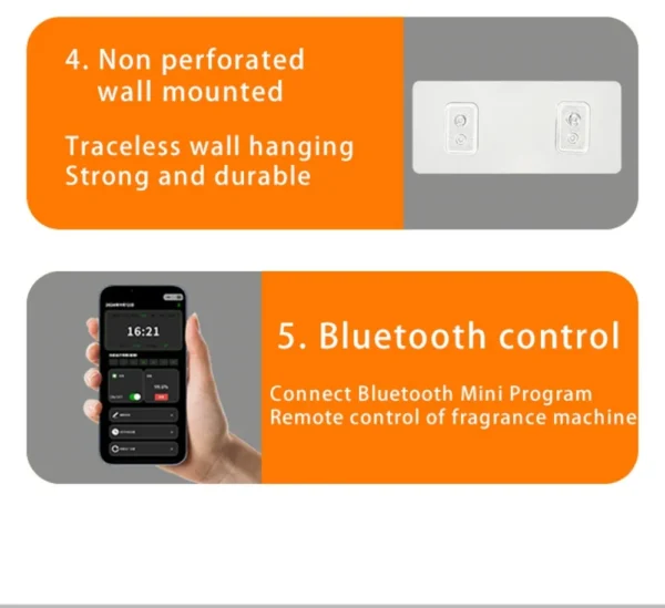 1000m³ Scent Diffuser Machine Wall Mounted Fragrance Diffuser Bluetooth Essential Oils Diffuser Electric Smell for Home Hotel - Image 21