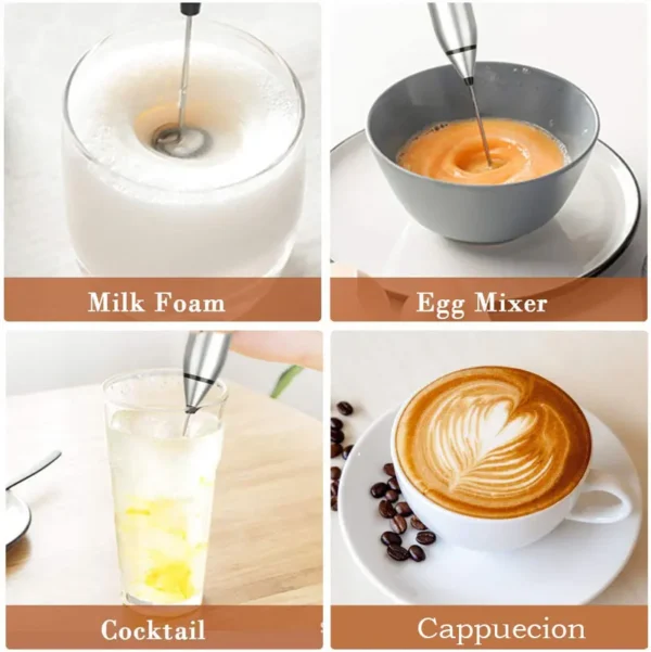 Milk Frothers Electric Handheld Blender with Electrical Mini Coffee Maker Whisk Mixer for Coffee Cappuccino Cream Foamer - Image 3