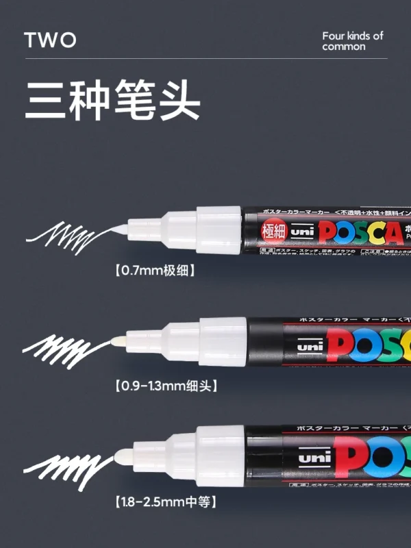 Uni POSCA White Markers ,PC-1M 3M 5M 8K 17K POP Poster/Advertisement Water Based rotulador permanente Graffiti canetas Best Gift - Image 22