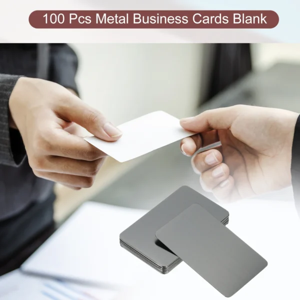 12/30/50Pcs 0.3/0.5/0.8mm Stainless Steel Metal Business Cards Blank Name Card Laser Engraving for DIY Gift Cards Silver/Black - Image 12