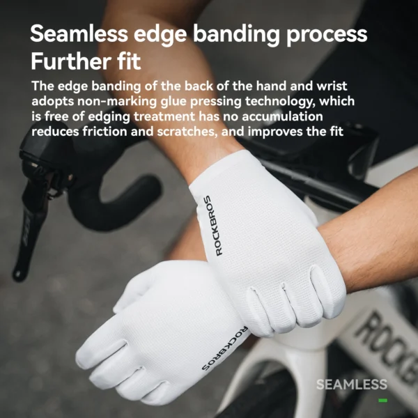 ROCKBROS Cycling Gloves SBR Shock Absorption Full Finger Bike Gloves Seamless Non-Slip Breathable Windproof Riding Gloves - Image 4