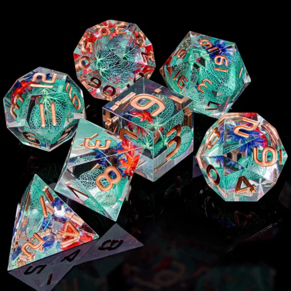 D20 DND Resin Dice Set D&D D6 Sharp Edges Dice Dungeon and Dragon Role Playing Game RPG Polyhedral Dice D20 D12 D10 D8 D6 D4 - Image 15
