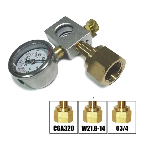 Soda Water Terra DUO ART CO2 Cyinder Refill Fill Station Adaptor With Gauge Quick Connect Tank Bottle W21.8 G3/4 CGA320 - Image 16