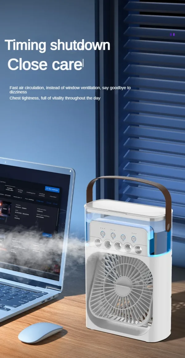 Xiaomi MIJIA 3-in-1 Portable Air Conditioners Fan With LED Night Light Household Mini Air Cooler For Office Home Adjustable Fan - Image 22
