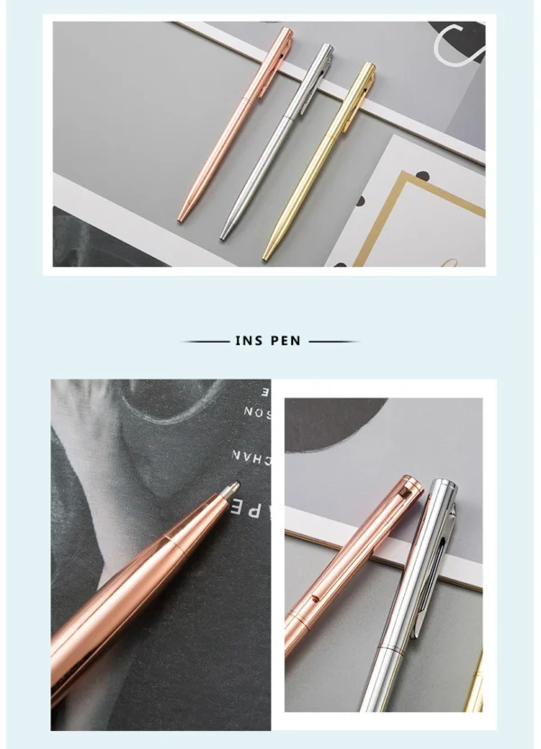 50 Pcs Metal Ballpoint Pen Rose Gold Pen Custom Logo Stationery Business Gift Lettering Engraved Name School&office Supplies - Image 53