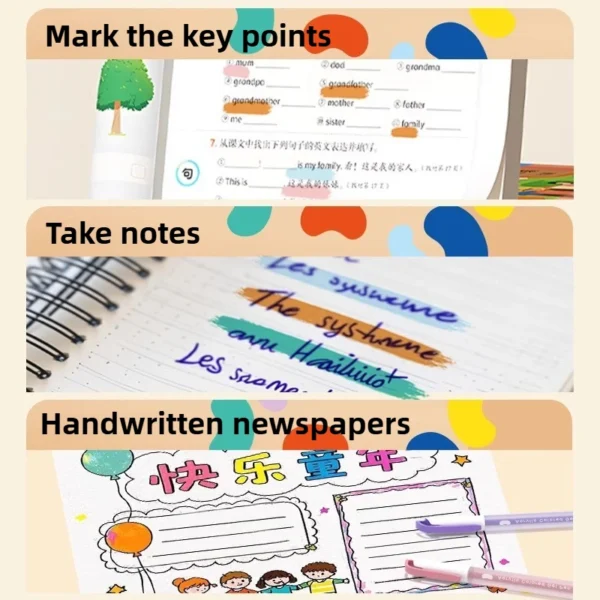 36/12 Colors Acrylic Gel Pen 1.0mm Large Capacity Student Writing Pen Painting Drawing Office School Supplies Stationery - Image 4