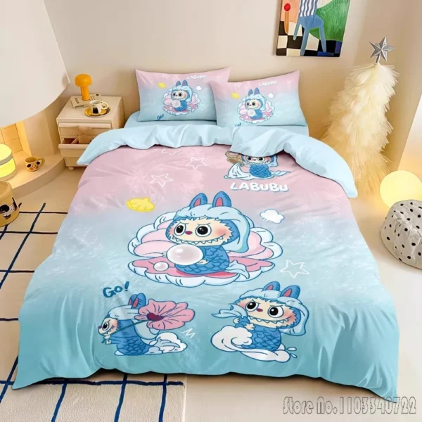 Cute Teeth New Anime La-BuBu Pink Duvet Cover Set HD Comforter Cover for Kids Bedding Sets Bedclothes Bedroom Decor - Image 10