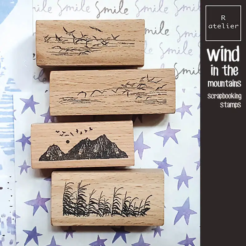 Stamp Scrapbooking Mountain Birds Nature Journaling DIY Decoration Wooden Stamps