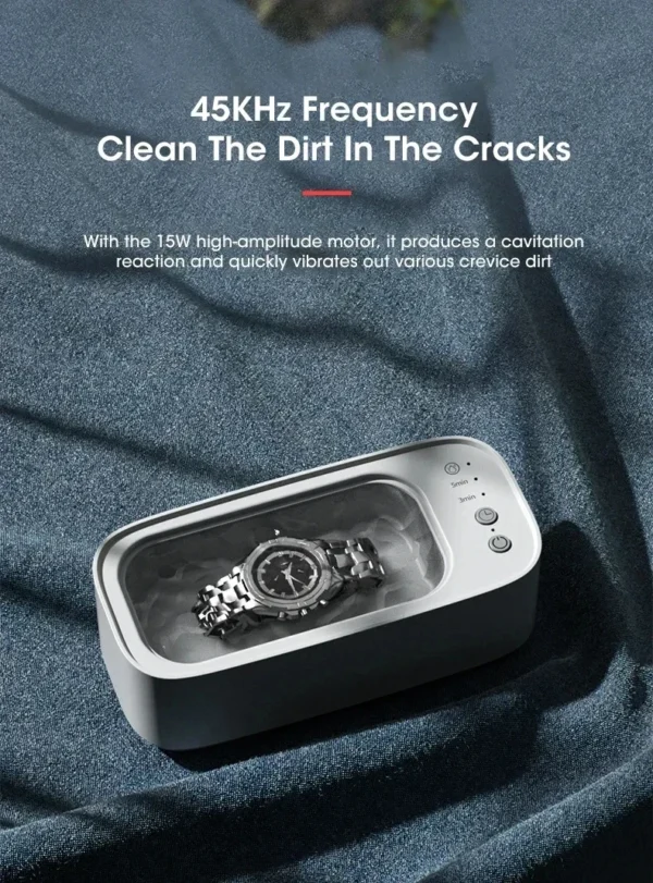 XiaomiUltrasonic Cleaning Machine Mini High-frequency Vibration Cleaning Adjustable Glasses Jewelry Pacifier Time Cleaning Tool - Image 10