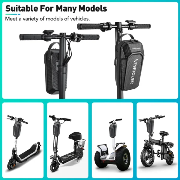 NEWBOLER 3L/5L Electric Scooter Front Bag With USB Port Waterproof Quick Release EVA Electric Scooter Bag Universal Scooter - Image 5