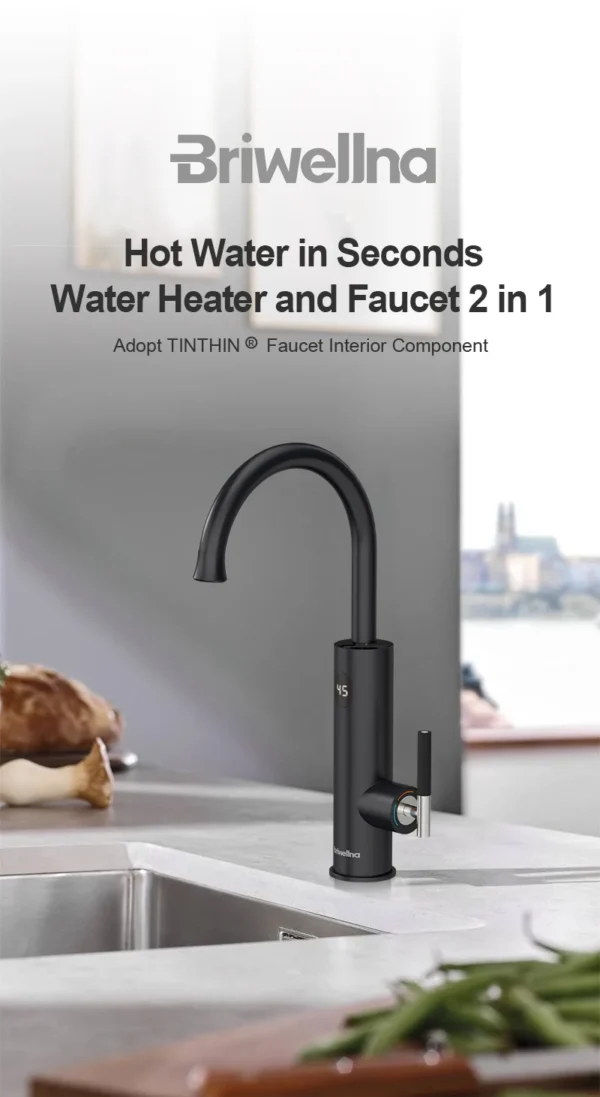 Briwellna Electric Water Heater 220V Flowing Heater Kitchen Faucet 2 in 1 Tap Tankless Water Heating Mixer Electric Geyser - Image 15