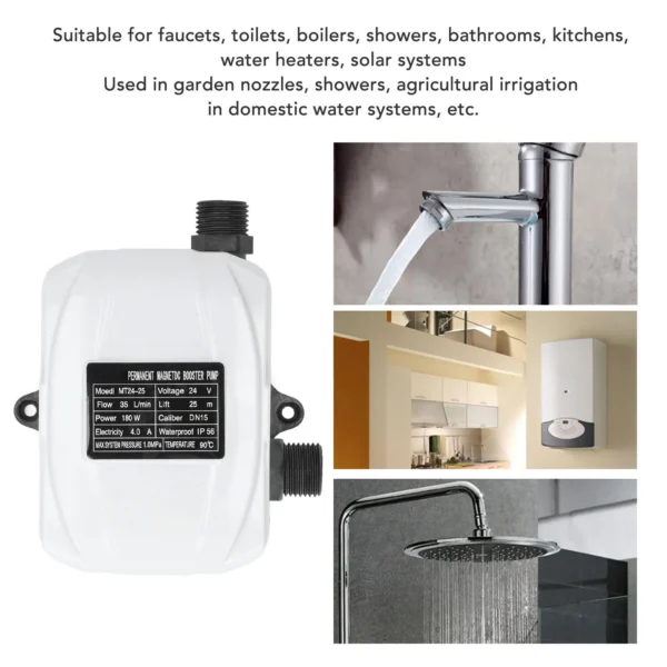 Automatic Booster Pump Water Booster Pump Booster Pump Water Pressure High  180W for Kitchen Sink Shower DC24V AC100‑240V - Image 5