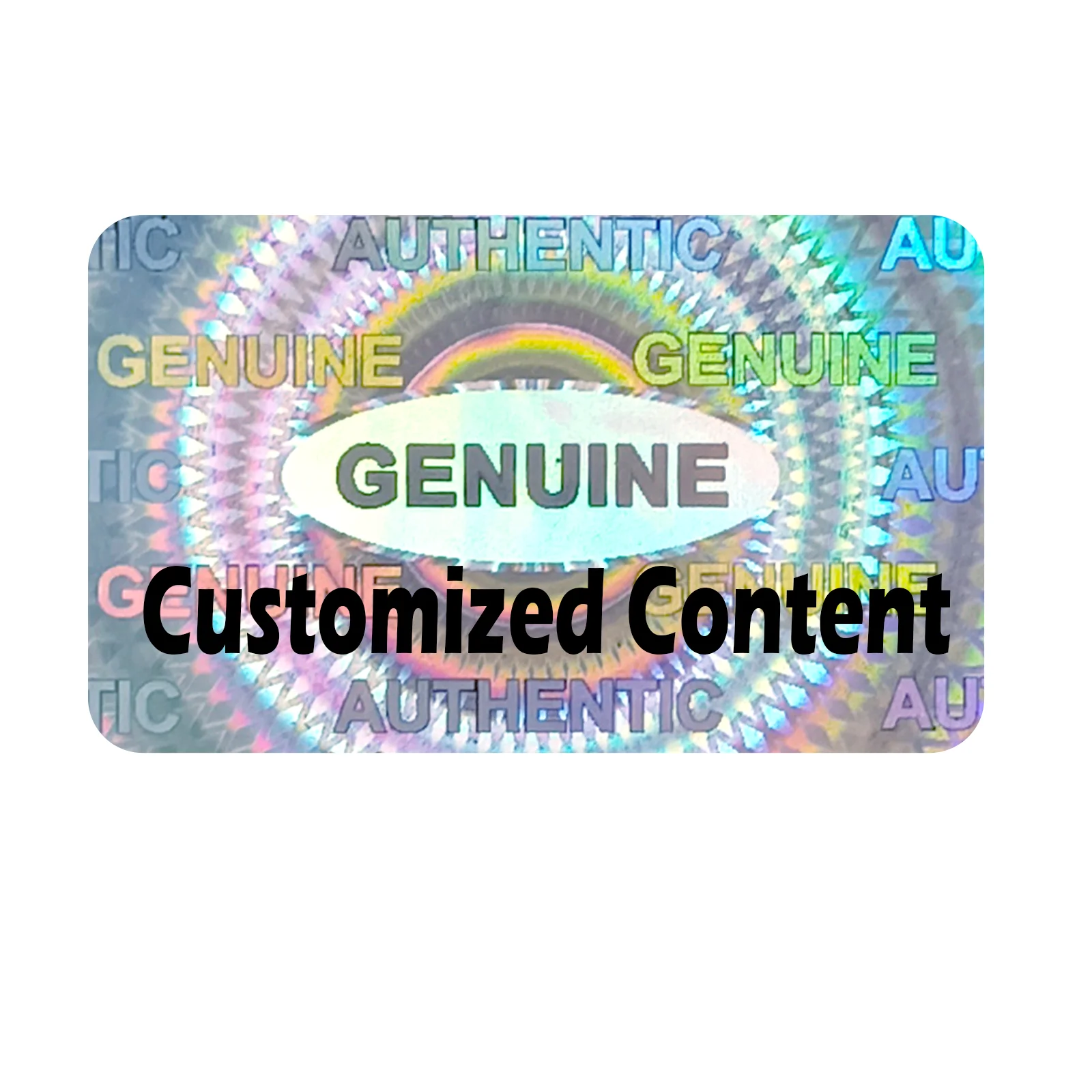 Custom Silver Hologram Security Stickers Tamper Proof Warranty Void Labels Anti-Counterfeit Genuine Seal Stickers (Custom Text)