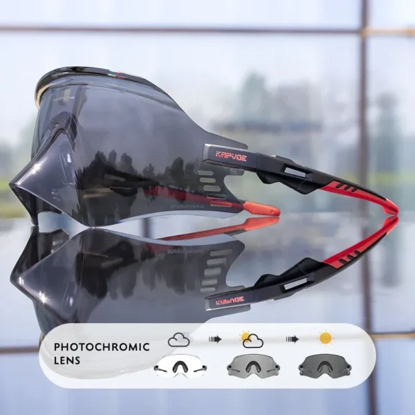 Kapvoe Red Photochromic Cycling Glasses UV400 Men Women Cycling Sunglasses Road Bicycle Goggle MTB Cycling Eyewear - Image 17
