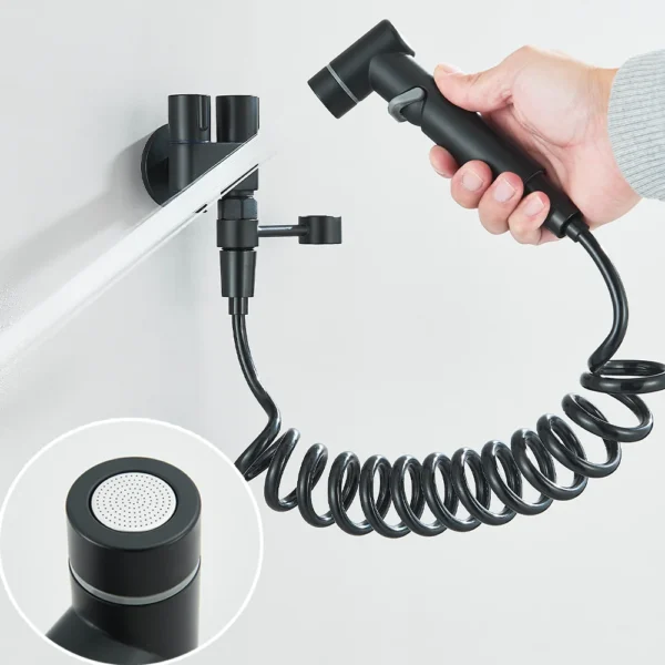 Hygienic Toilet Bidet Sprayer Shower Wall-mounted Double Outlet Angle Valve Toilet Faucet Set Bathroom Bidet Accessories - Image 10