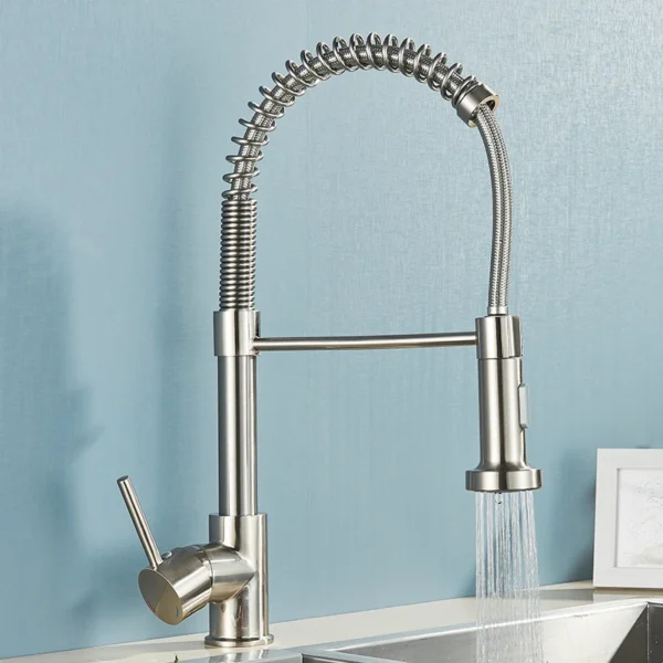 Brushed Gold Kitchen Faucet Pull Down 2-way Spray Single Handle Hot Cold Water Mixer Tap 360 Rotation Torneira Cozinha Mixer Tap - Image 9