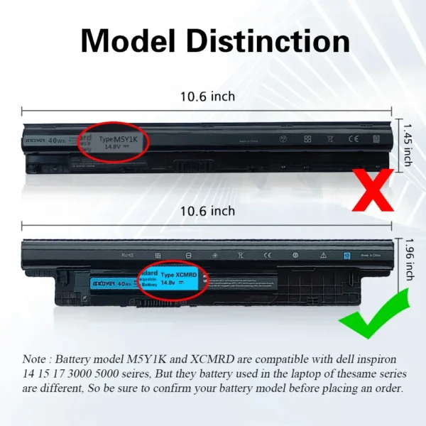 SKOWER 40Wh XCMRD Battery For Dell Inspiron 15 3521 3531 3537 3541 3542 15R 5537 5521 14R 3421 3437 5421 5437 Vostro 2421 2521 - Image 2