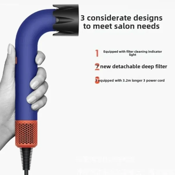 Professional High Speed 11000RPM Elbow Hair Dryer Salon Hair Dryer Negative Ion Quick Drying Powerful Wind - Image 2