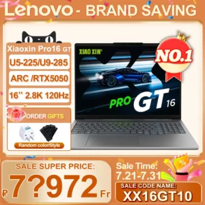 2025 Lenovo Xiaoxin Pro 16 GT U5/U9 ARC 130T/140T/RTX5050 16inch 2.8K OLED 120Hz Screen