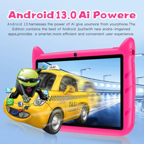 BDF 7 Inch Kid Tablet Android 13, 4GB RAM 64GB ROM,1TB Expand,5G WiFi,4000MAH Battery,Dual Camera, Children's Gift Kids Software - Image 3