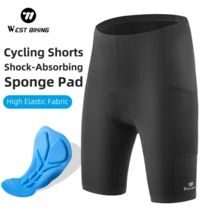 WEST BIKING Men Cycling Shorts with Back Pocket Gel Padded Bike Shorts for Men Mountain Road Biking Riding Half Pants Tights