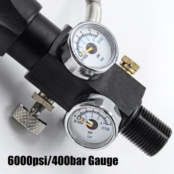 Charging Valve Scuba Filling Station HPA Compressed Air Tank Hose 20inches With Dual Gauge M18x1.5 or 5/8"-18UNF 4500Psi/300Bar - Image 10