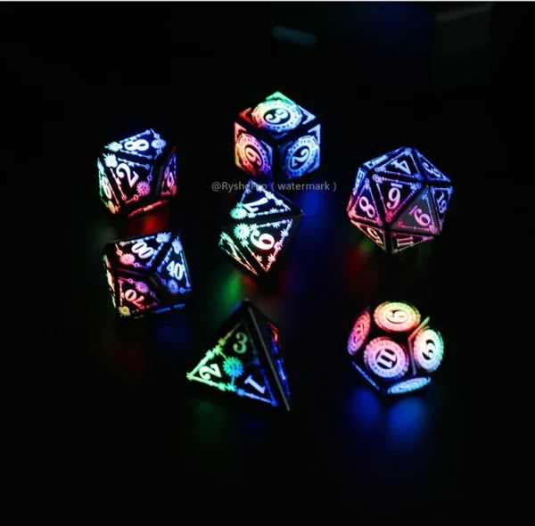 LED Dice Set for Dungeon and Dragon Cool DND Dice with Charging Box Rechargeable 7 Color Polyhedral Role Playing Dice - Image 21