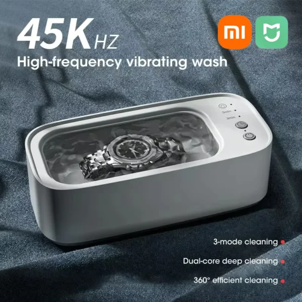 XiaomiUltrasonic Cleaning Machine Mini High-frequency Vibration Cleaning Adjustable Glasses Jewelry Pacifier Time Cleaning Tool