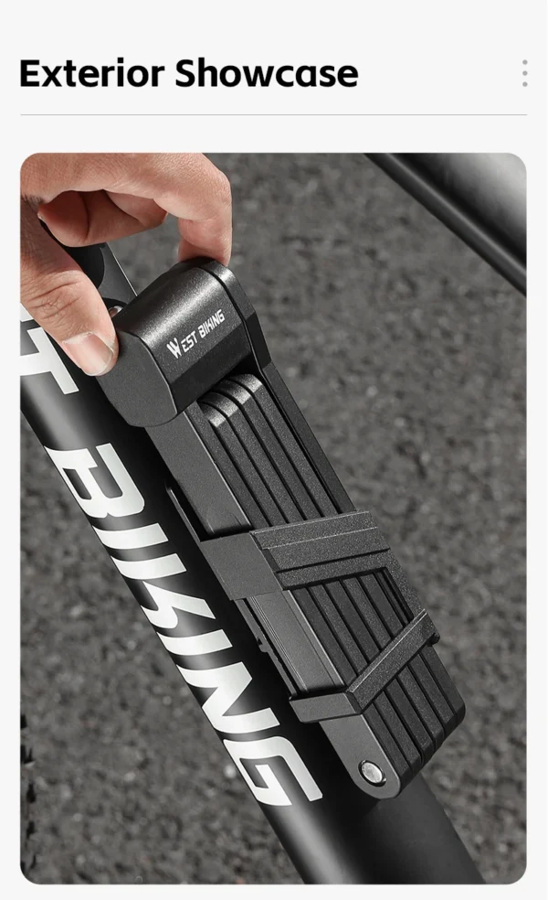 WEST BIKING Bicycle Folding Lock 2 Keys 87cm High Security Alloy Steel Lock For MTB Road Bike E-Bike Anti-Theft Foldable Lock - Image 20