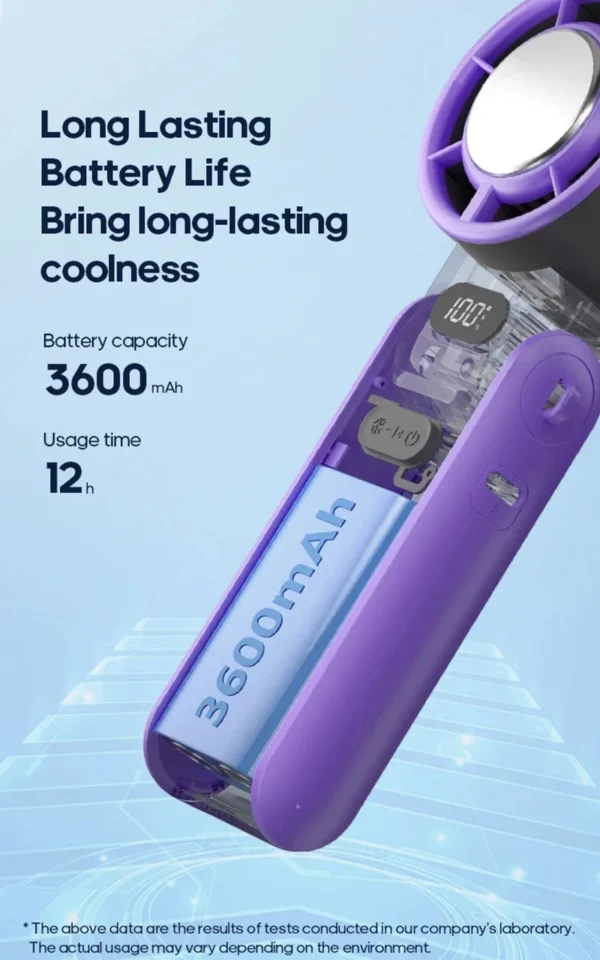 XIAOMI 3600mAh Portable Air Cooling Turbo Fan 100 Wind Speeds Adjustable Outdoor Foldable Student Handheld Fan with Lanyard - Image 21