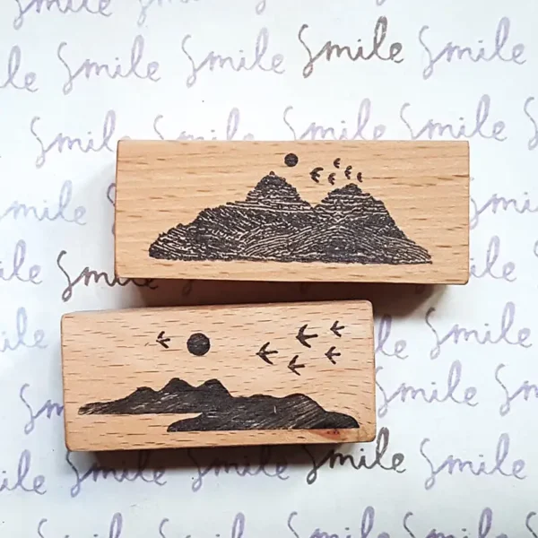 Stamp Scrapbooking Mountain Birds Nature Journaling DIY Decoration Wooden Stamps - Image 2