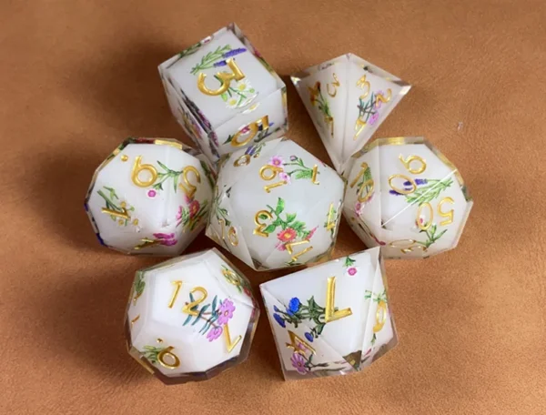 7PCS Polyhedral Crystal Liquid Core Dragon Eye DND Dice Set for Dungeon and Dragon Pathfinder RPG Role Playing Games Gift Toy - Image 52
