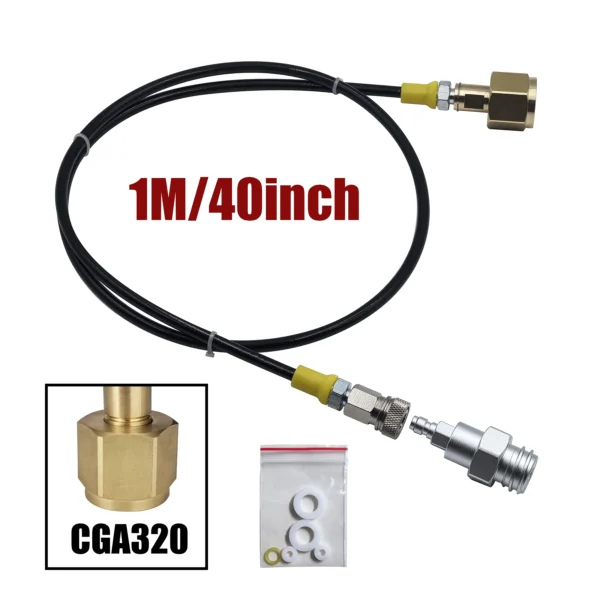 Soda Water Maker Accessories Spring Cover Hose W21.8-14 G3/4 CGA320 with Quick Disconnect Connector CO2 Tank Cylinder Adapter - Image 12