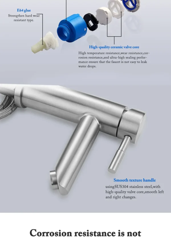 Bathroom Faucets Hot and Cold Mixer Faucets Vanity Bathroom Kitchen Deck Mounted Bathroom Sink Faucets（hose not include） - Image 18