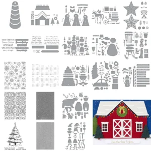 Clauses Country Christmas Banner Tree Bear Metal Cutting Dies Hot Foil Decorating Scrapbook Paper Card Album DIY 2026 Calendar