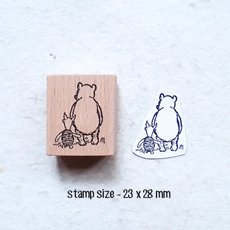 Stamp Pooh Bear Scrapbooking Journaling Diary Decoration Kawaii Bear Wooden Stamps - Image 10