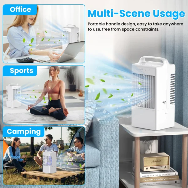Small Electric Fan with Water and Ice Office Air Conditioning Fan Air-conditioning Fan Desktop USB Portable for Home Bedroom - Image 4